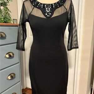 Elegant Black Cocktail Dress, size 10